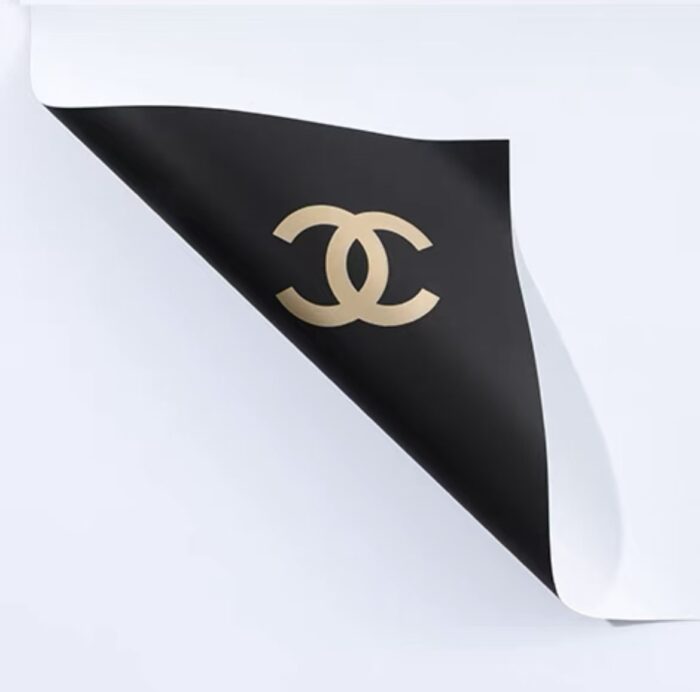Litte Chanel Flower Wrapping Paper black