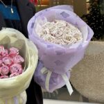 Garden Bear Floral Wrapping Paper courtship bouquet