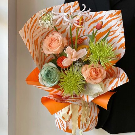Flame Pattern Wrapping bouquet graduate