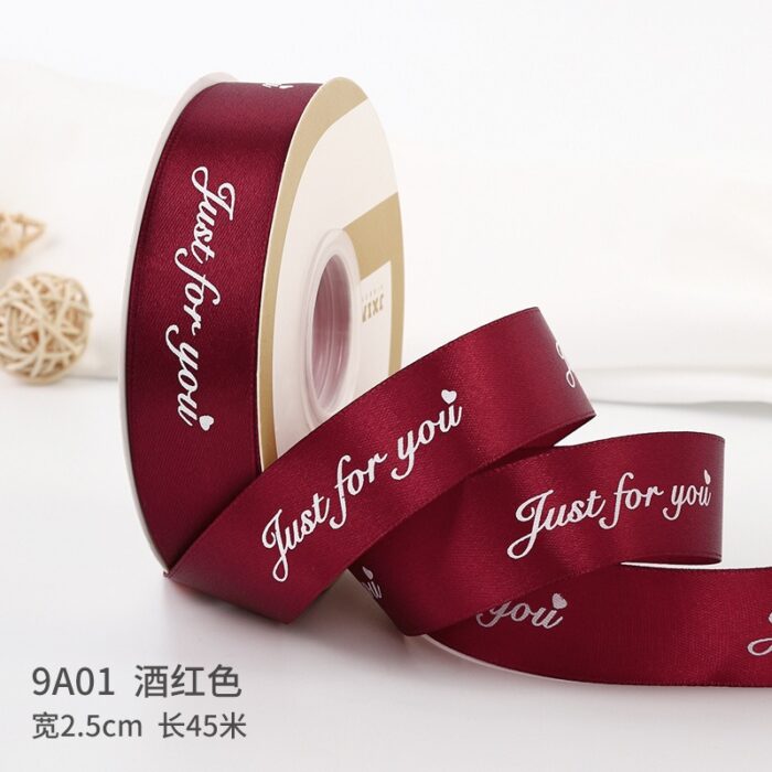 Just for You Stain ribbon wine red