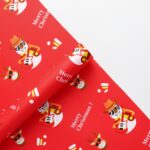 Christmas bouquet wrapping paper,red,Elk,snowman