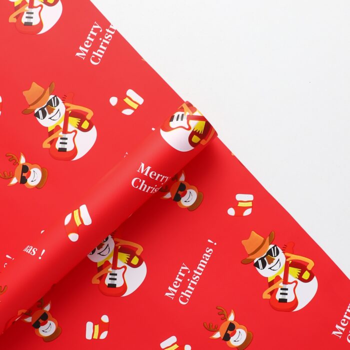 Christmas bouquet wrapping paper,red,Elk,snowman