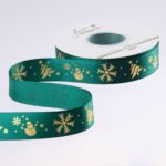 Christmas green ribbon,2.5cm,Christmas tree,snowman