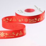 Christmas red ribbon,2.5cm,candy,snow