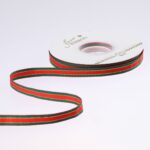 Christmas candy-inspired red and green ribbon 1.2cm