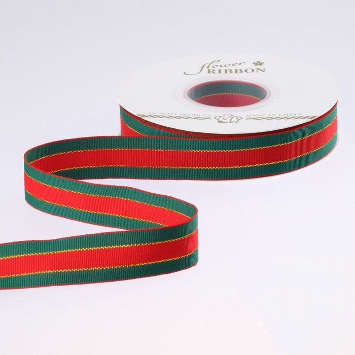 Christmas candy-inspired red and green ribbon