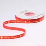 Christmas flower ribbon,red,1.2cm