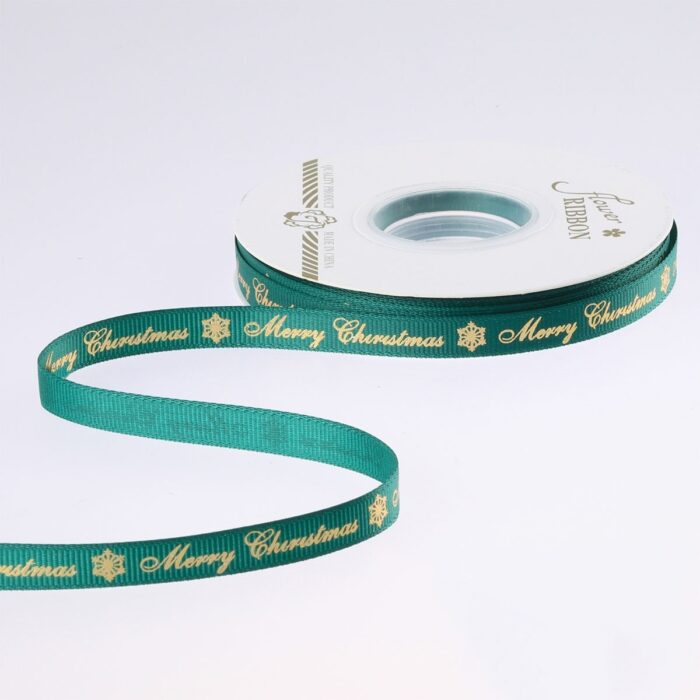Christmas flower ribbon,green,1.2cm