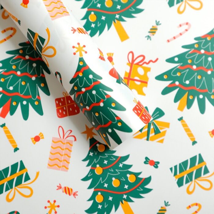 Christmas tree bouquet wrapping paper,White