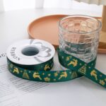 Christmas ribbon,green,elk,Christmas tree