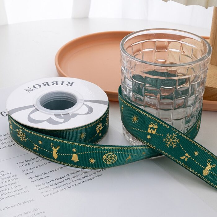 Christmas ribbon,green,Snowflakes,bells,elk