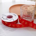 Christmas ribbon,red,snowman,candy