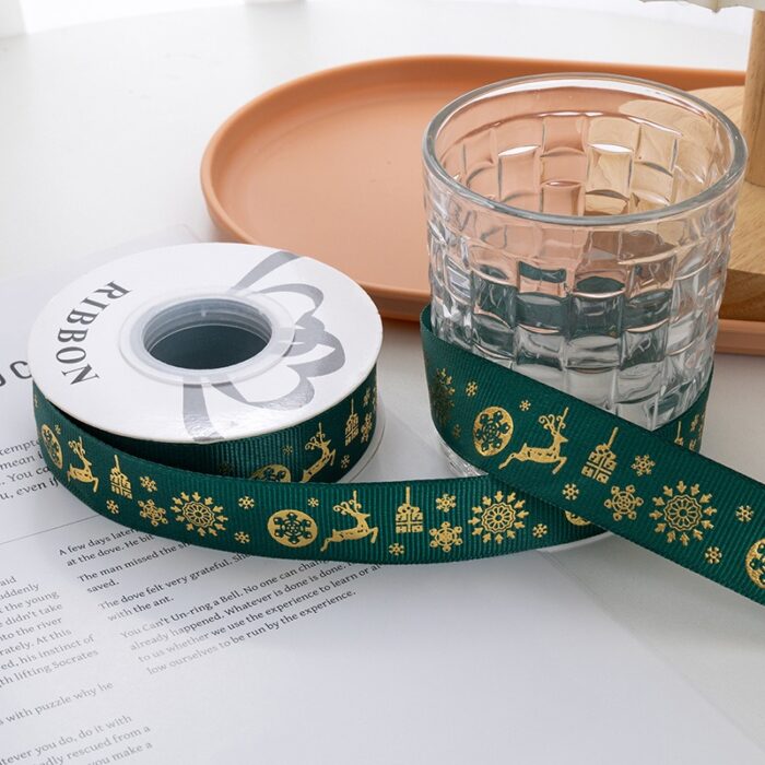 Christmas ribbon,green,elk