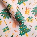 Christmas tree bouquet wrapping paper,pink