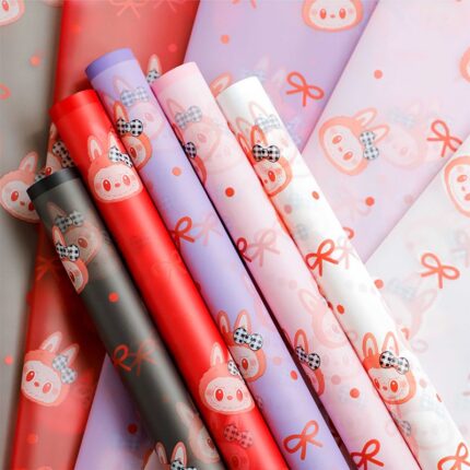 labubu bow-knot flower wrapping sheet for weddings and gifts