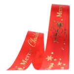 Merry Christmas red gitf ribbon 2.5cm,elk