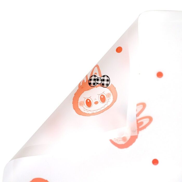 LABUBU bow-knot bouquet wrapping paper white