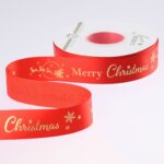 Merry Christmas red gitf ribbon 2.5cm,elk