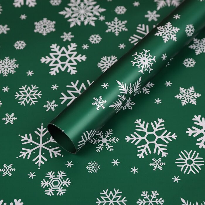 Christmas bouquet wrapping paper,green,snowflake