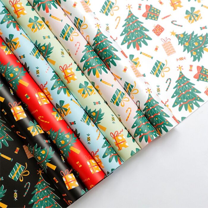 Christmas tree bouquet wrapping paper