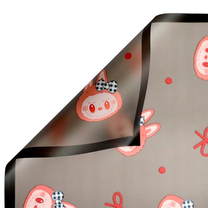LABUBU bow-knot bouquet wrapping paper black