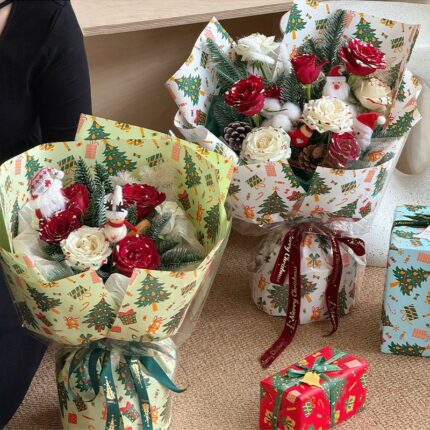 Christmas tree bouquet wrapping paper