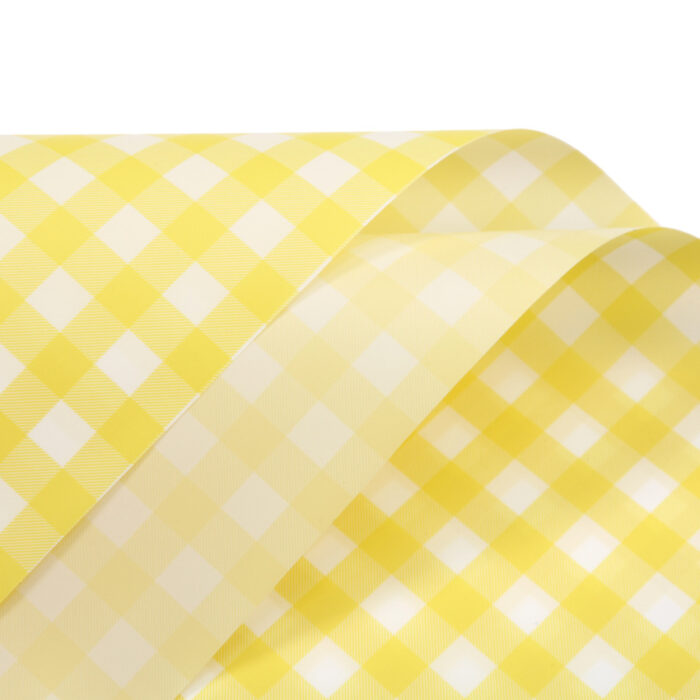 Youthful Plaid Korean Paper yellow