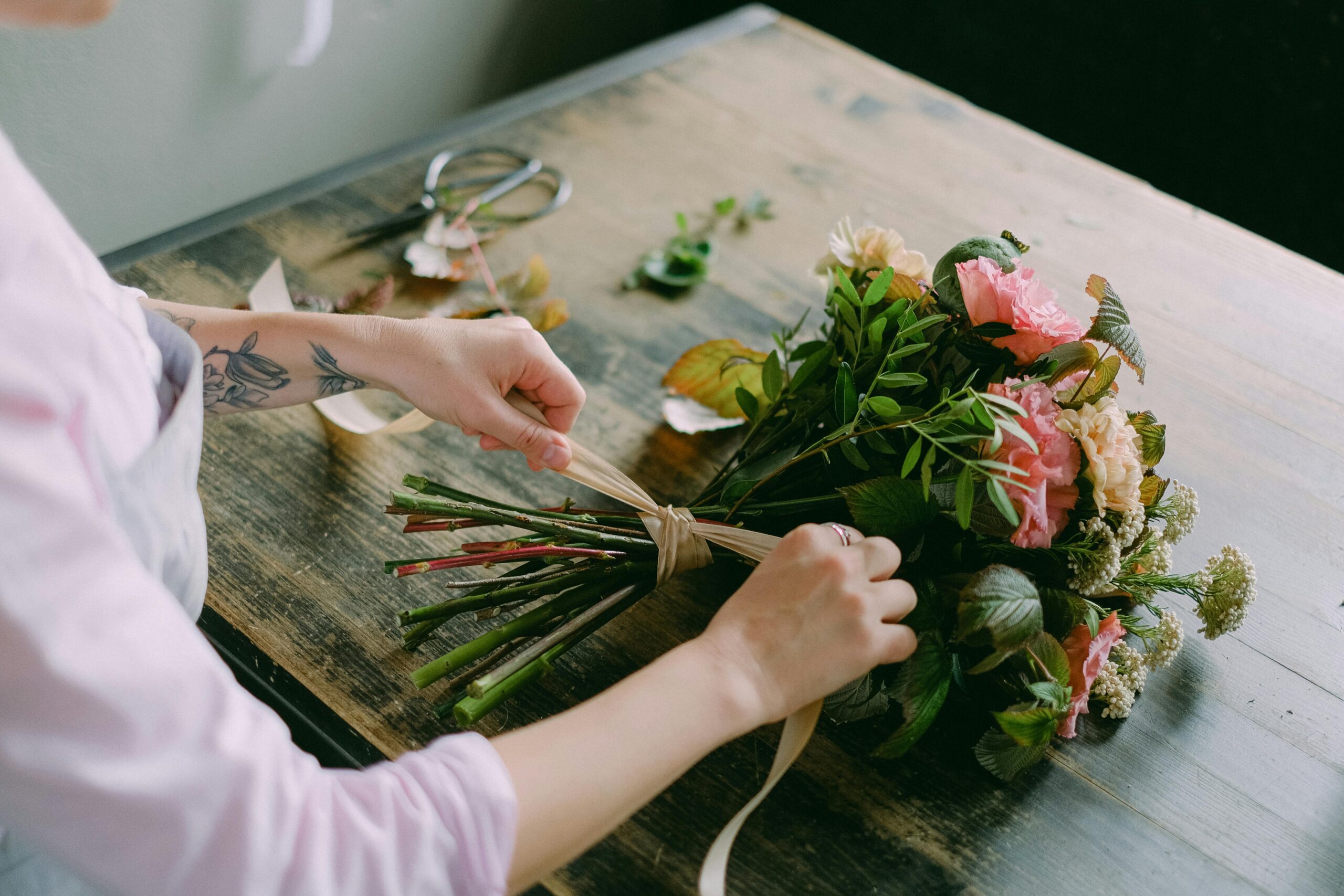 Ribbon in Bouquet Wrapping