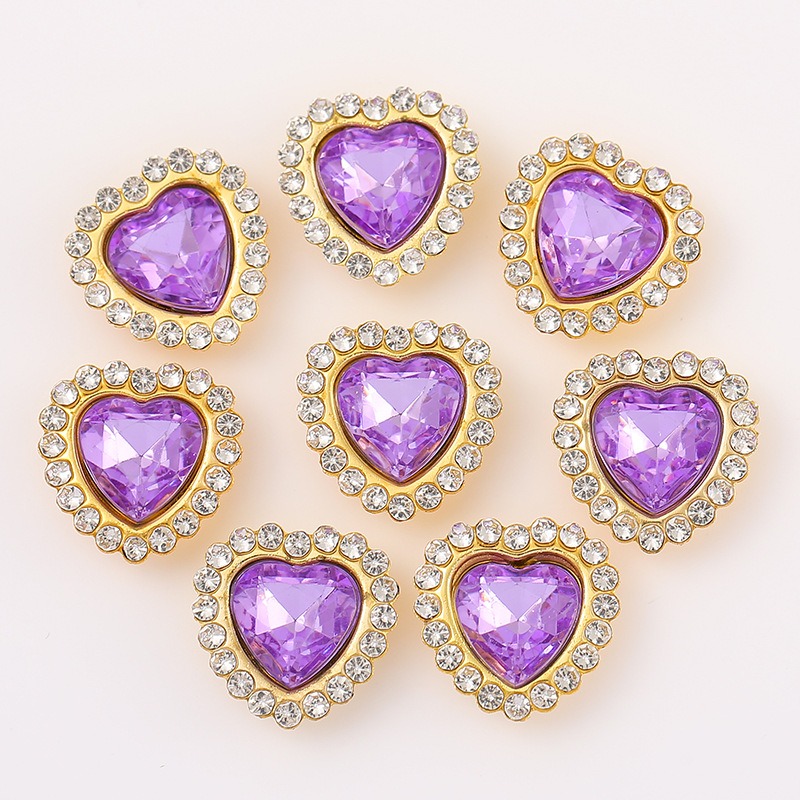 Bouquet Decoration Heart-Shaped Gemstone purple Bouquet Decoration Heart-Shaped Gemstone purple