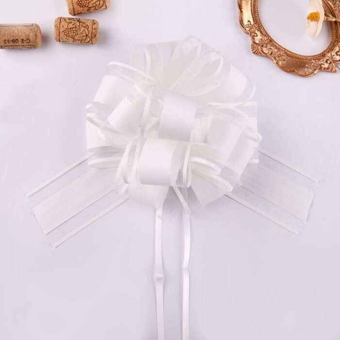 Christmas Gift Decorative Ribbon Flowers white
