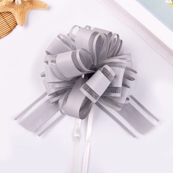 Christmas Gift Decorative Ribbon Flowers grey
