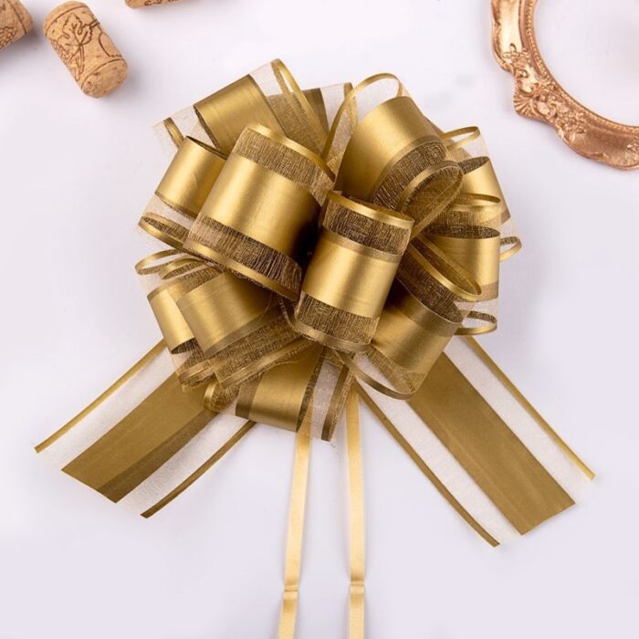Christmas Gift Decorative Ribbon Flowers gold