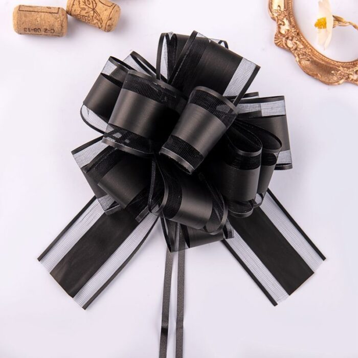 Christmas Gift Decorative Ribbon Flowers black
