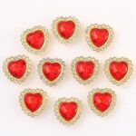 Bouquet Decoration Heart-Shaped Gemstone red