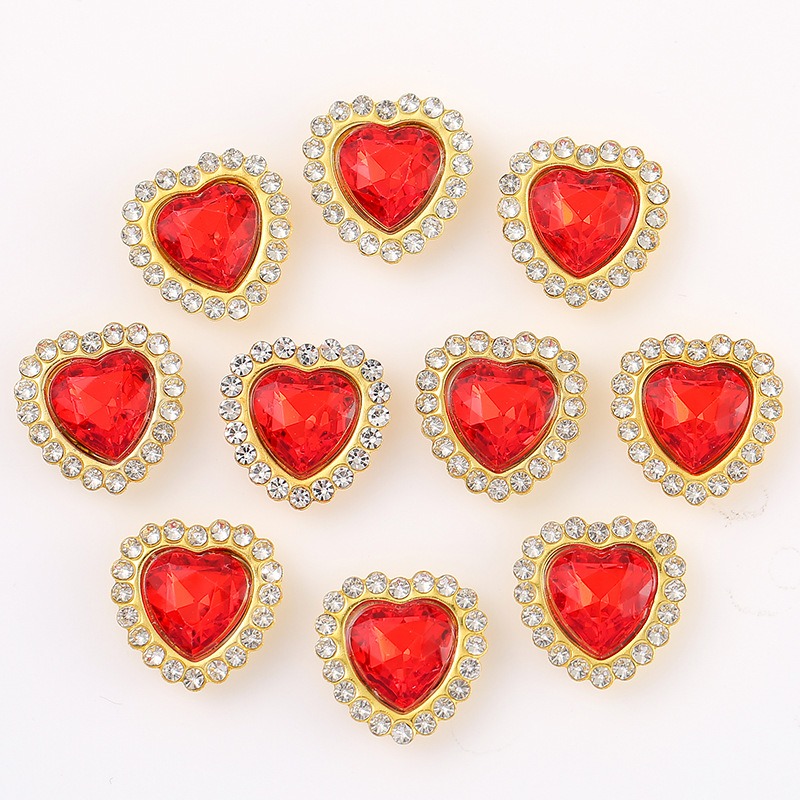 Bouquet Decoration Heart-Shaped Gemstone red Bouquet Decoration Heart-Shaped Gemstone red
