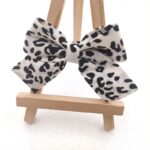 Leopard Print Bow white