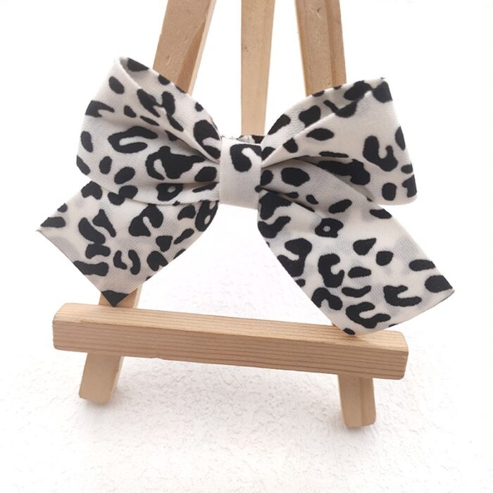 Leopard Print Bow white