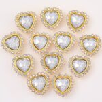 Bouquet Decoration Heart-Shaped Gemstone white