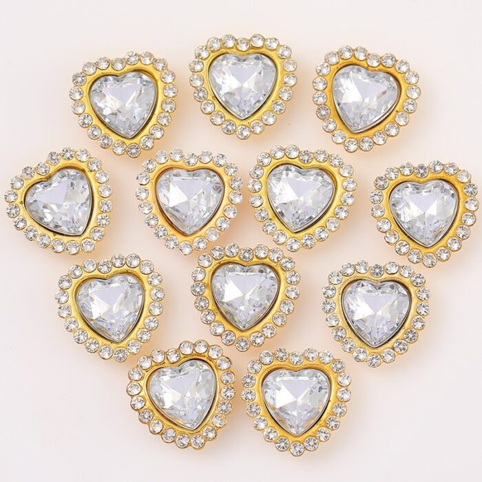 Bouquet Decoration Heart-Shaped Gemstone white