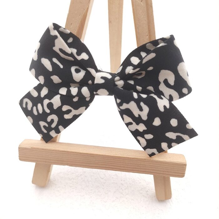 Leopard Print Bow black
