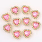 Bouquet Decoration Heart-Shaped Gemstone pink