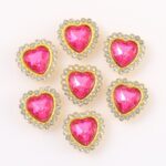 Bouquet Decoration Heart-Shaped Gemstone rose red
