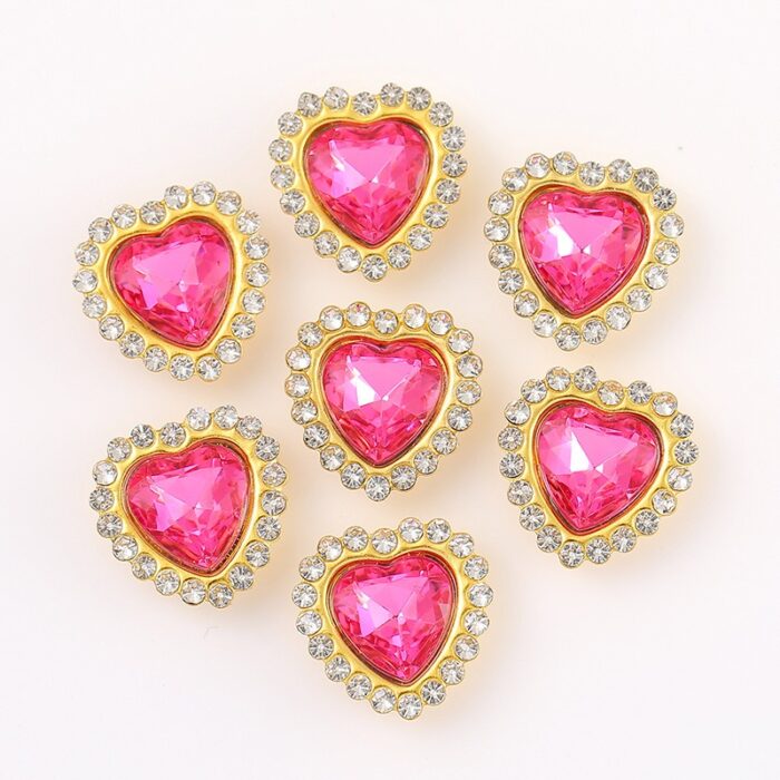 Bouquet Decoration Heart-Shaped Gemstone rose red
