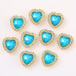 Bouquet Decoration Heart-Shaped Gemstone blue
