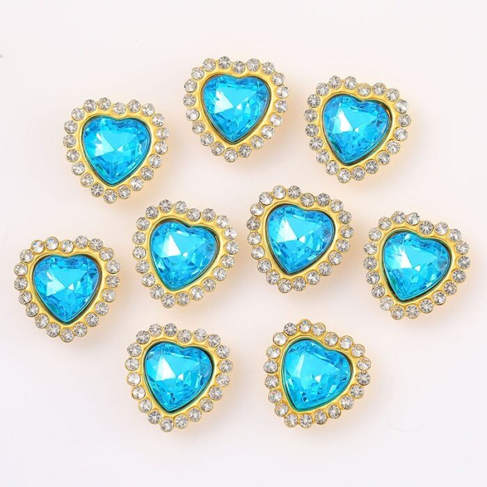 Bouquet Decoration Heart-Shaped Gemstone blue