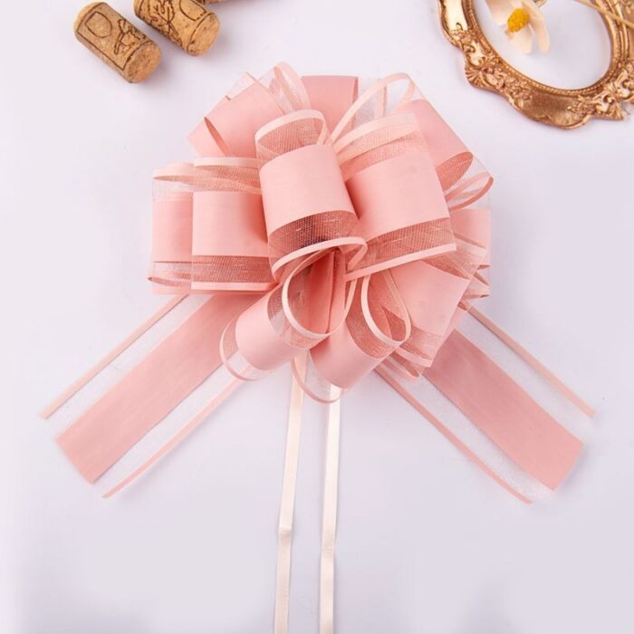 Christmas Gift Decorative Ribbon Flowers champagne