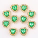 Bouquet Decoration Heart-Shaped Gemstone green