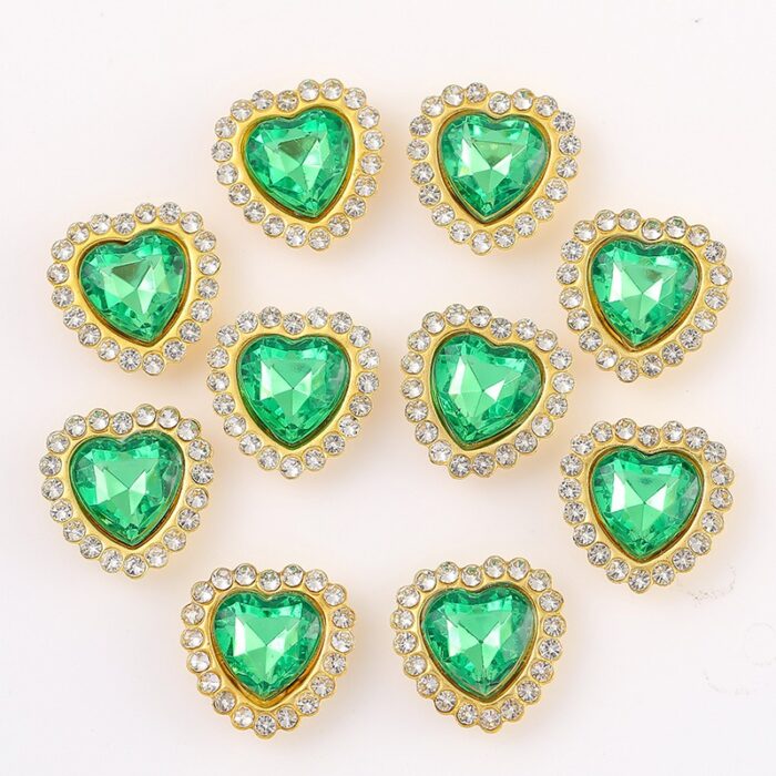 Bouquet Decoration Heart-Shaped Gemstone green
