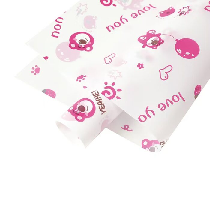 Losto Bear Gift Wrap Sheets whtie