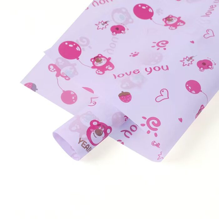 Losto Bear Gift Wrap Sheets purple